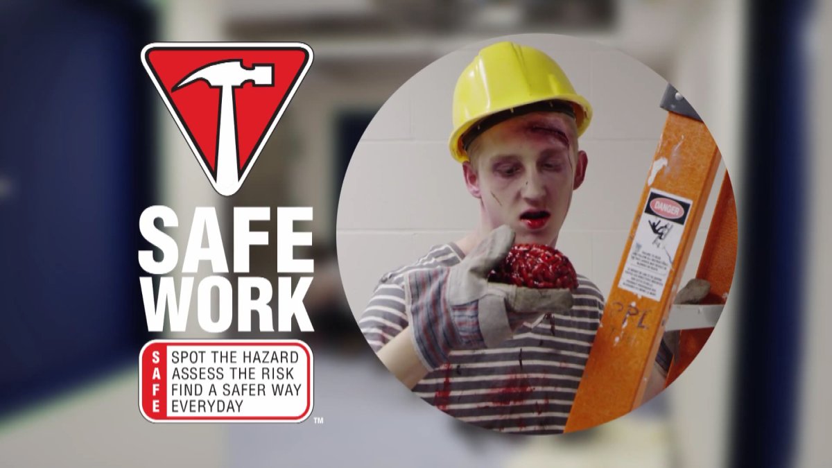 Oak Park High School in Winnipeg produced this zombie themed workplace safety ad. May 8, 2013.
