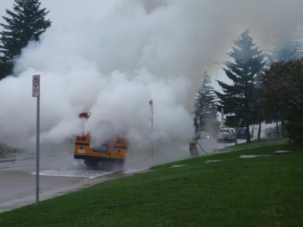 Southwest school evacuated after fire breaks out in bus - Calgary ...