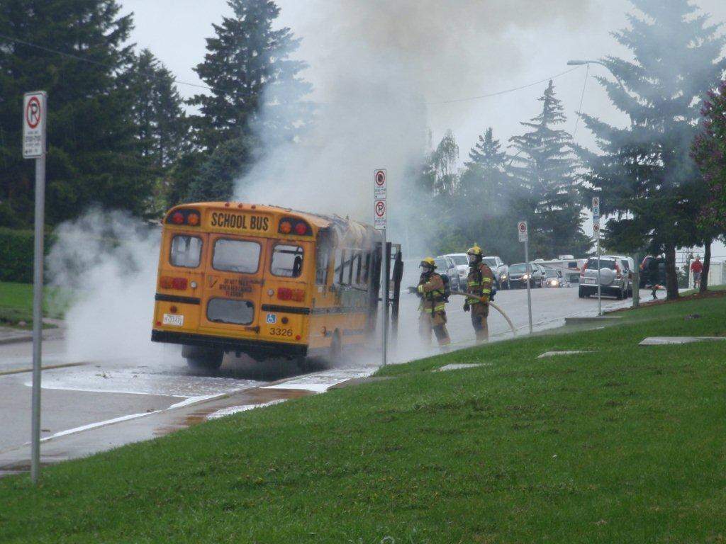 Southwest school evacuated after fire breaks out in bus - Calgary ...