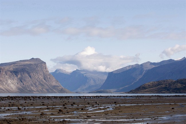 Cumberland Sound is seen from the hamlet of Pangnirtung, Nunavut on August 20, 2009.