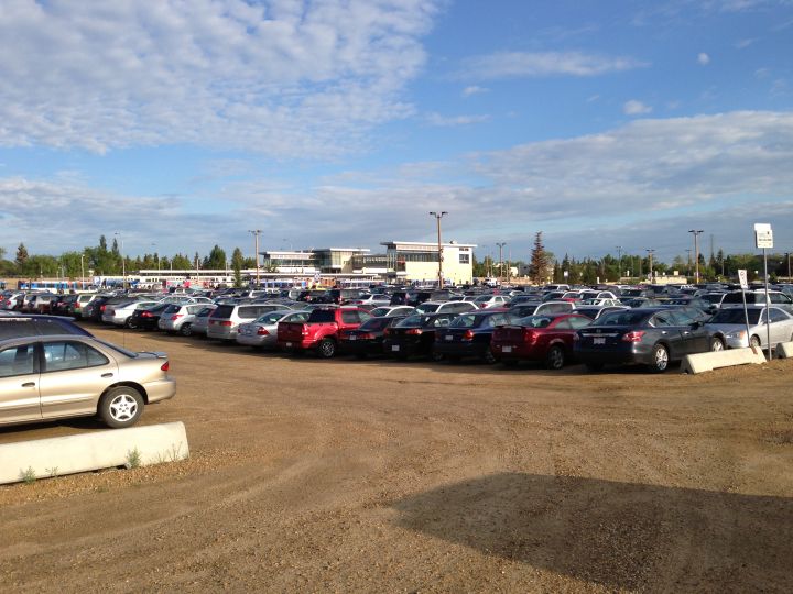 Park and Ride lot at Century Park LRT station, June 24, 2013.