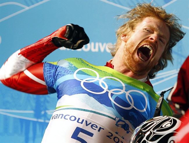 Manitoba's Jon Montgomery, seen here celebrating his 2010 Olympic gold medal, was among this year's inductees to the Manitoba Sports Hall of Fame.