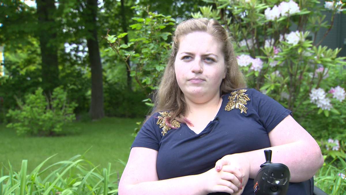 Kelly McKenna, 21, was born with a physical disability that confines her to a wheelchair. But she does not want that to stop her from accessing her local MLA.