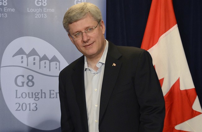 Canadian Prime Minister Stephen Harper at the G8 Summit in Enniskillin, Northern Ireland, Monday June 17, 2013. 