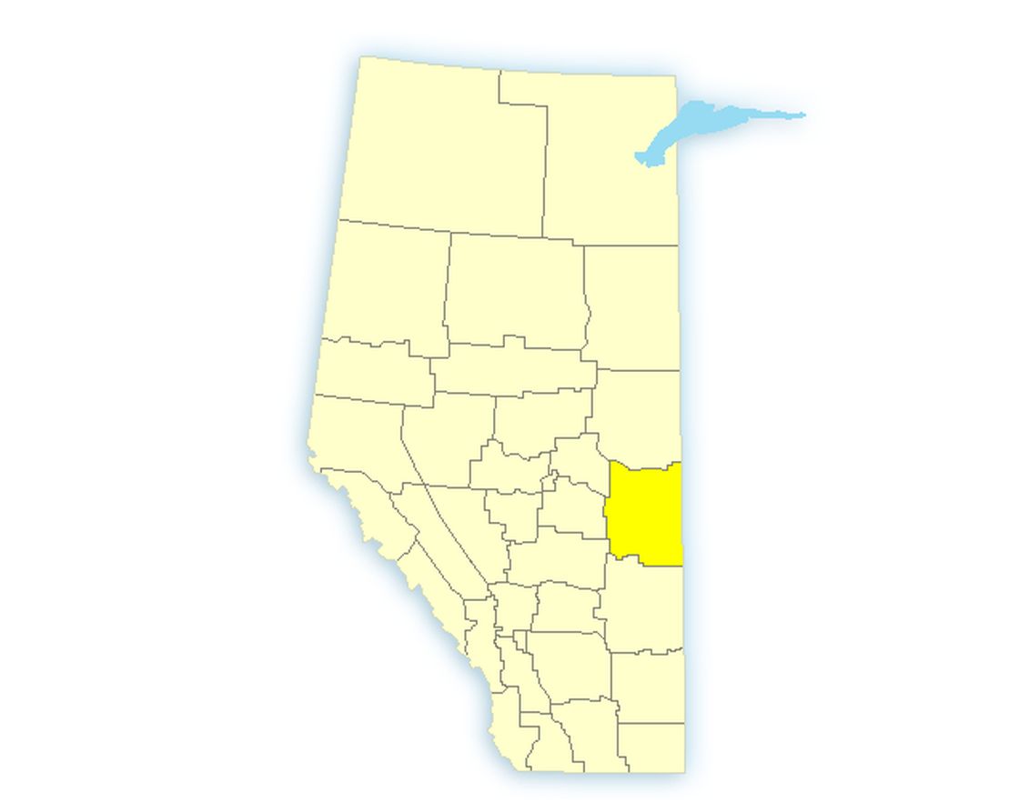 Environment Canada has issued a tornado watch for the highlighted area of eastern Alberta. 