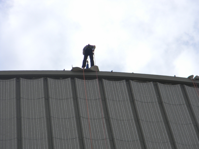 antony robart rappelling city hall wall rope for hope