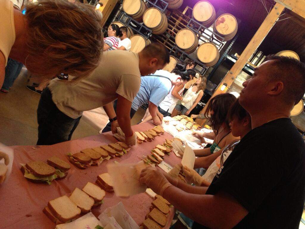 Volunteers made 1,500 lunches for people in need in Vancouver Sunday. 