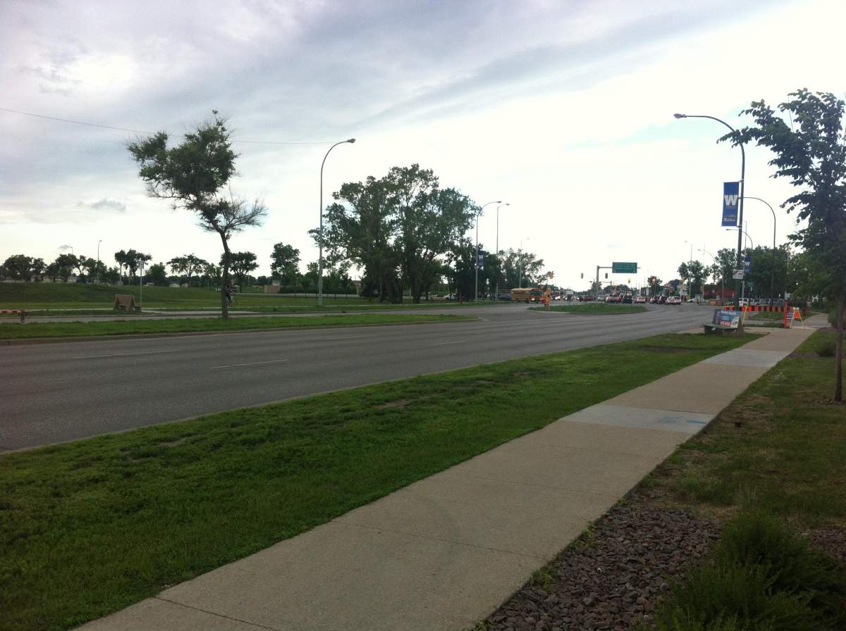 Southbound Pembina Hwy. at Chancellor Matheson Road 45 minutes prior to kick off on Thursday.