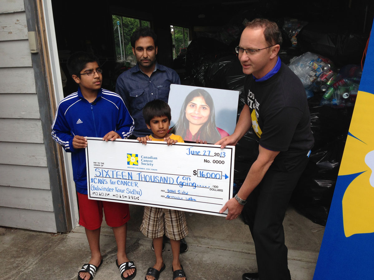 In her honour, 11 year old Sahil and 7 year old Armaan have been collecting cans and bottles with all proceeds donated going to fund research and support services. So far, the boys have raised $16,000.