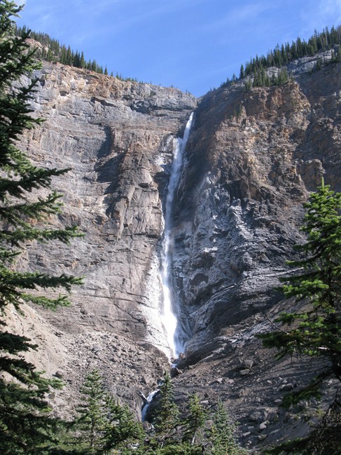 A pedestrian was hit on Takakkaw Falls Road on Aug. 20, 2017. The above photo shows the nearby falls.