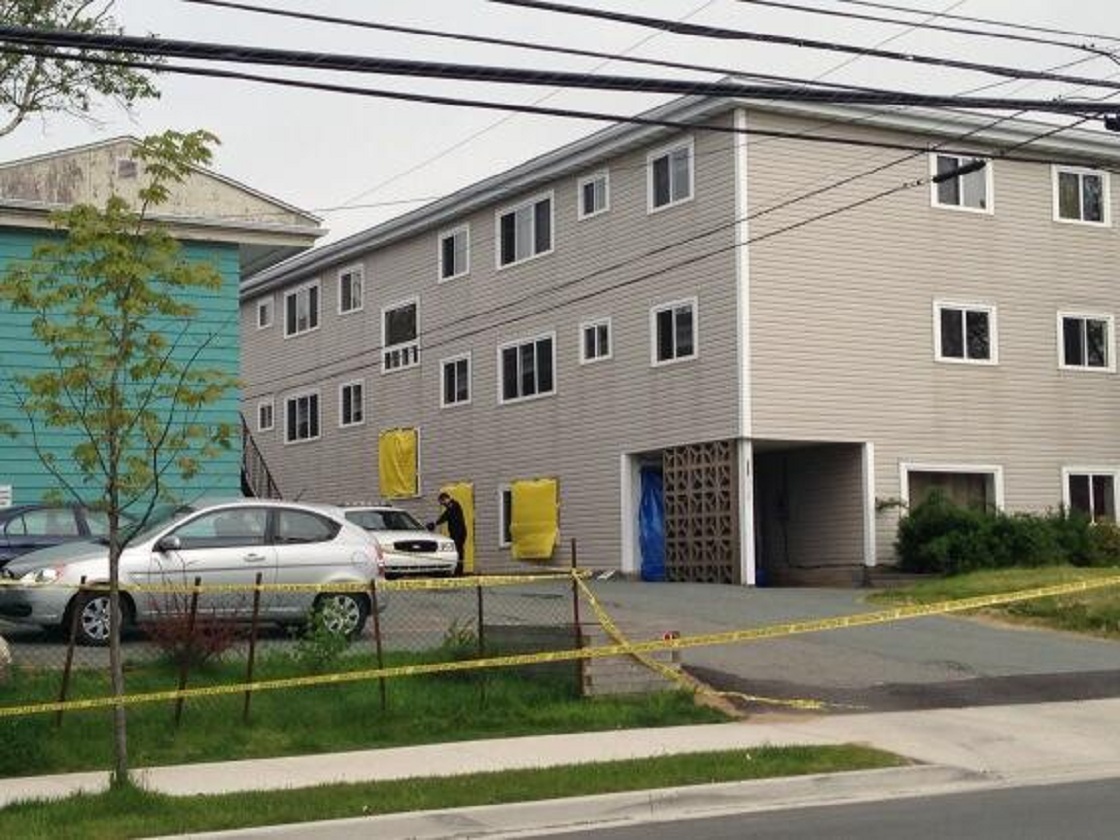 The Dartmouth apartment building where police found the body of 33-year-old Tara Lynn Park. Police have since ruled the death a homicide. 
