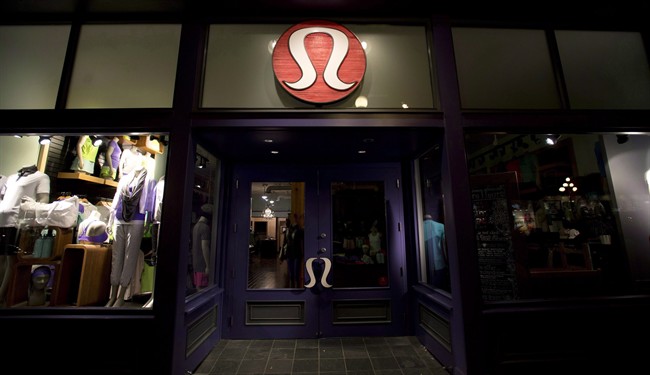 The front of a Lululemon Athletica store is seen in downtown Victoria, B.C., on June 9, 2013. 