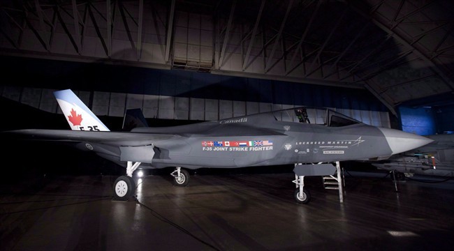 A F-35 Joint Strike Fighter is on display in Ottawa on July 16, 2010.