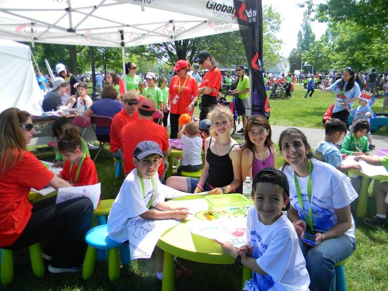 kids colouring JDRF Walk Global Toronto tent