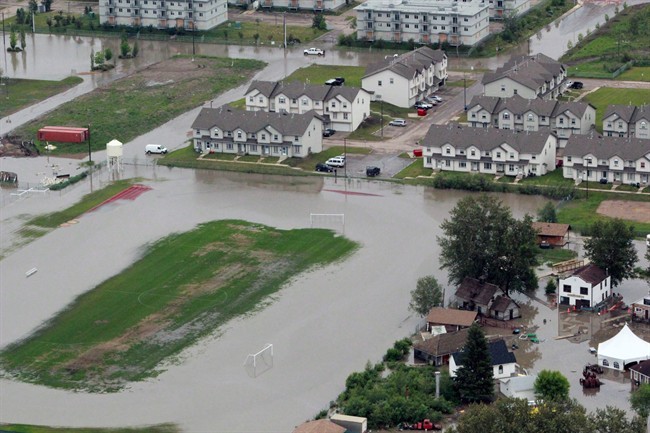 An aerial view shows flooding in Fort McMurray on Tuesday, June 11, 2013. 
