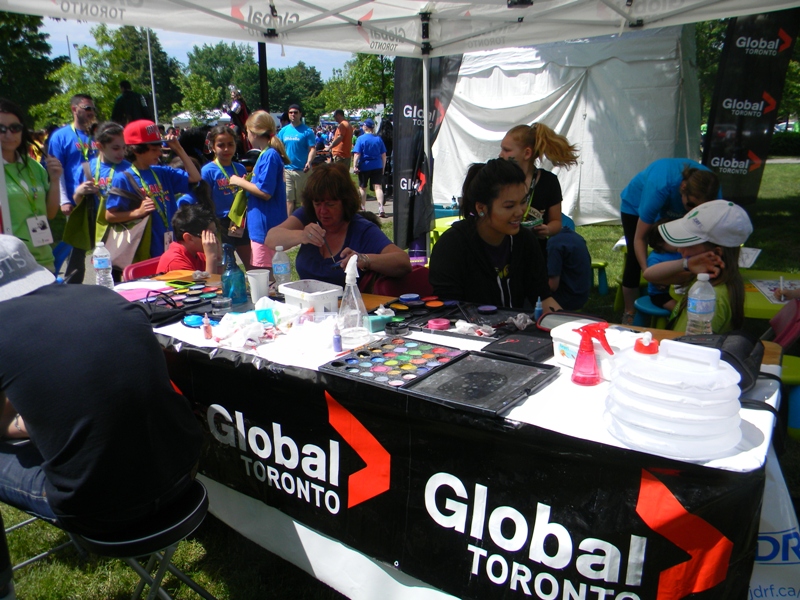 face painting kids colouring JDRF Walk Global Toronto tent