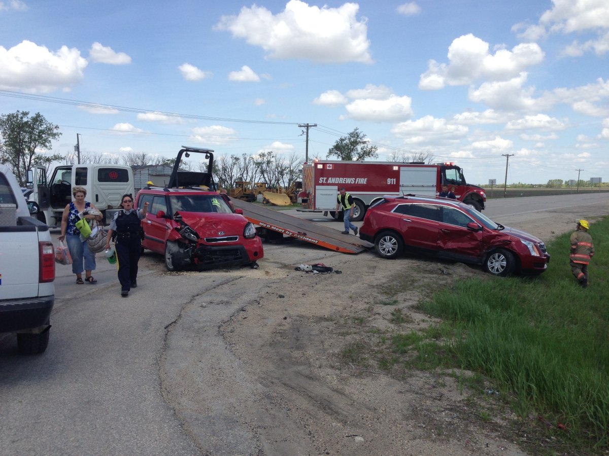 Emergency crews were left picking up the pieces after a crash late Saturday morning.