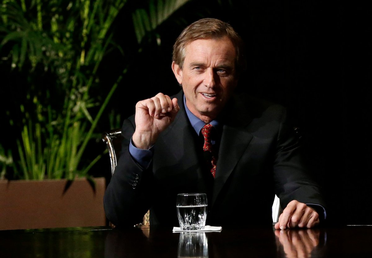 Robert F. Kennedy Jr. makes comments during the opening minutes of a interview with journalist Charlie Rose in front of a full audience at the AT&T Performing Arts Center Friday, Jan. 11, 2013, in Dallas, Texas. 