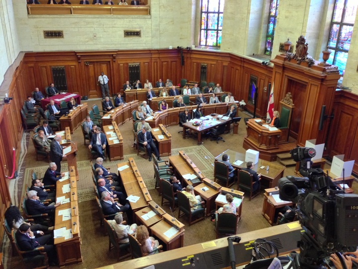 An interior view of Montreal city council.