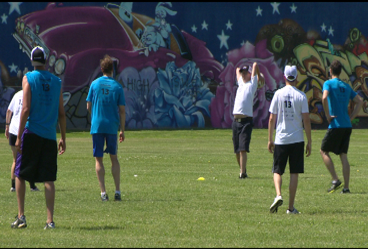 Players take to the field as part of "motionball".