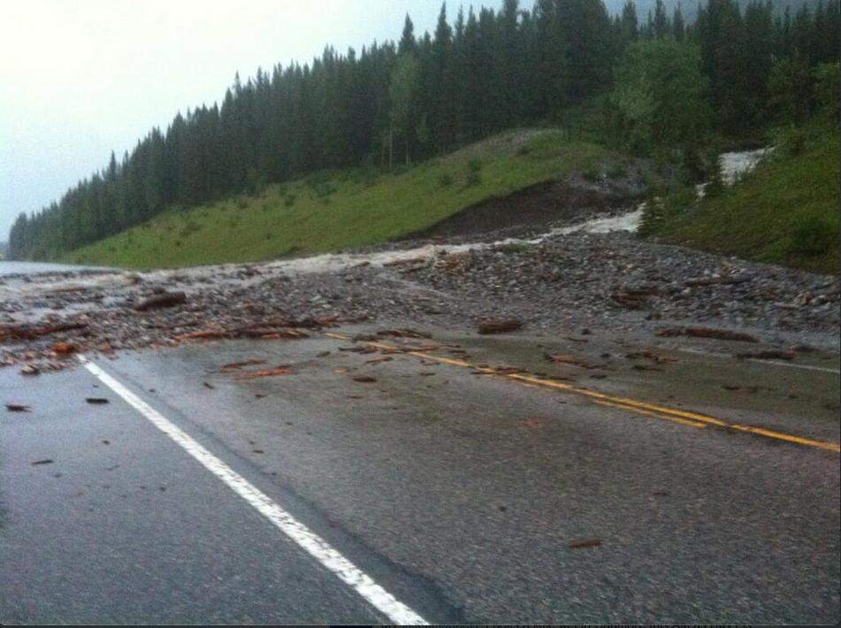 Mud slide in Kananaskis .
