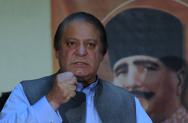 Pakistan's incoming Prime Minister Nawaz Sharif speaks during a ceremony in Lahore on May 28, 2013. 