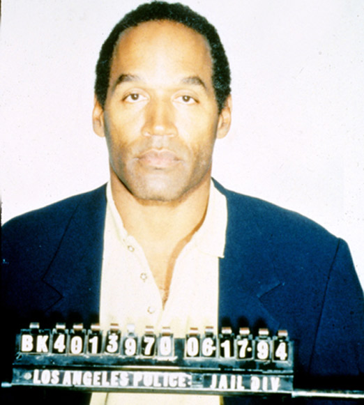 A mugshot of OJ Simpson after his for the murders of Ronald Goldman and Nicole Brown Simpson in 1994.(Photo by Steve Granitz/WireImage).