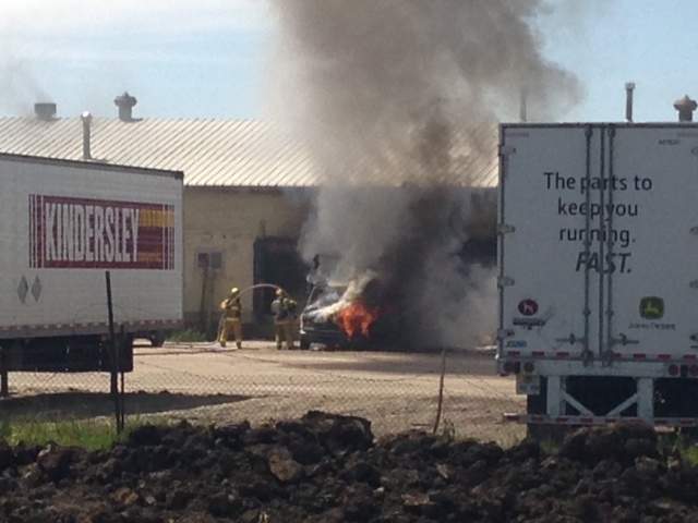 Fire breaks out Wednesday afternoon at a Regina transportation company.