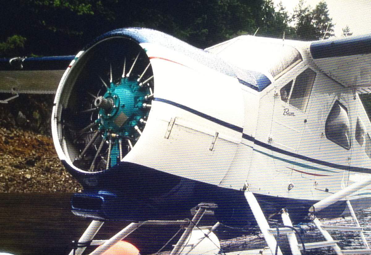 The plane with the missing prop involved in yesterday's incident.