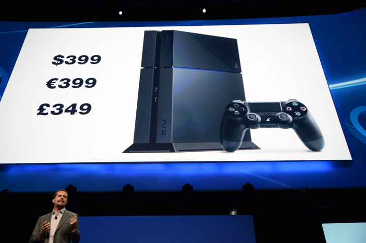 CEO Andrew House announces the pricing for the new PlayStation 4 at the Sony E3 2013 press conference in Los Angeles, California June 10, 2013.  