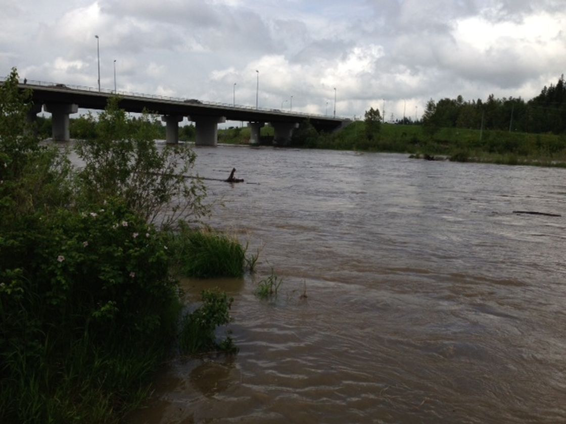 Water levels remained high on the Red Deer River Friday, June 21, 2013.