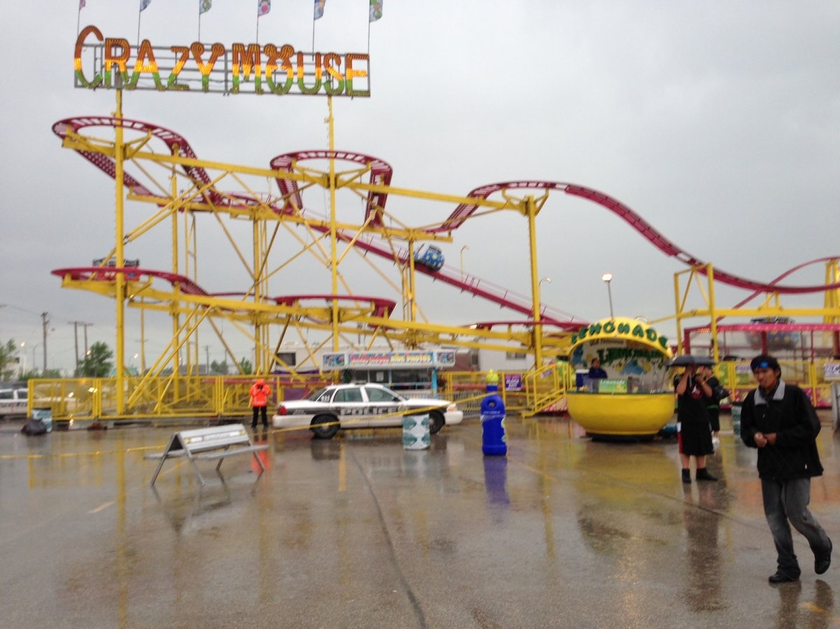 A teen was hit by a roller-coaster car at the Red River Ex on Thursday.