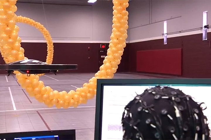 A team of scientists have managed to fly and maneuver a robotic model helicopter—using the power of their thoughts.