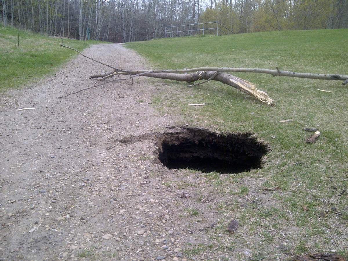 Sinkole at 94 Ave and 98 A Street last May