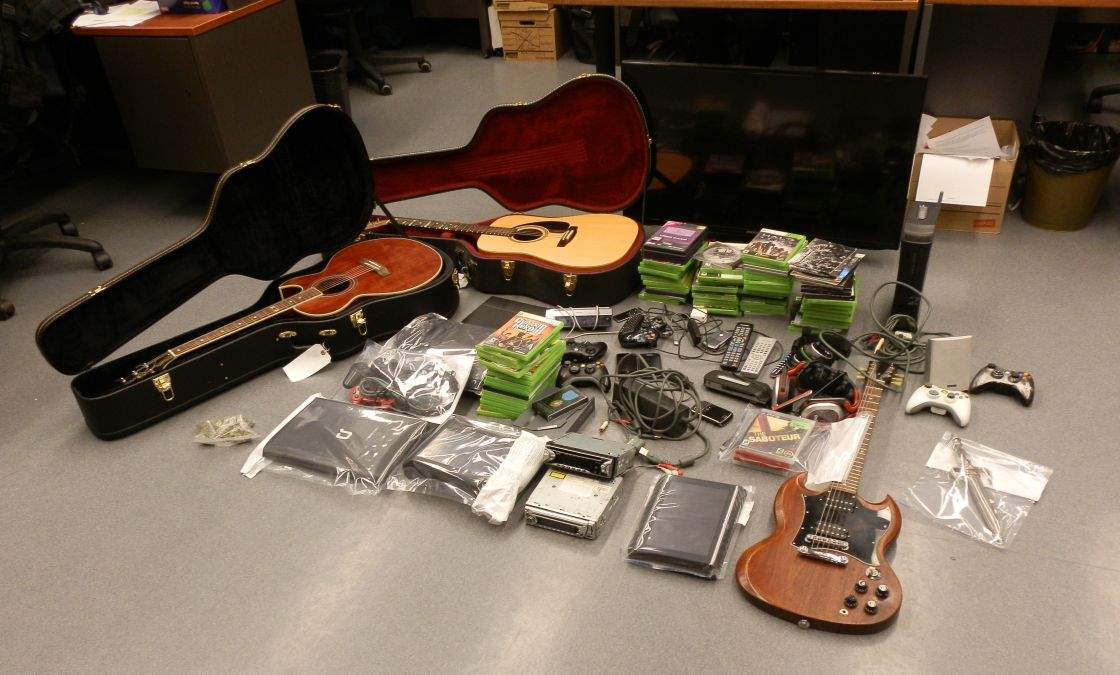 RCMP recovered a number of items including guitars, cell phones and games, after a break and enter at Sonora Apartments.