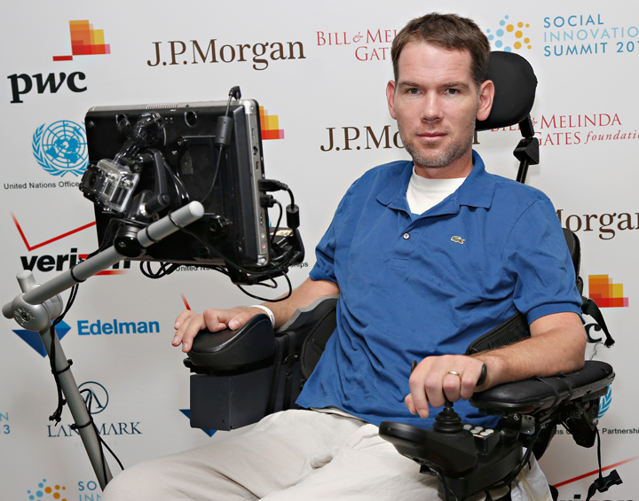 Former New Orleans Saints player Steve Gleason, who suffers from