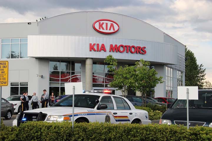 Surrey RCMP are investigating after a bizarre incident that started at a car dealership.