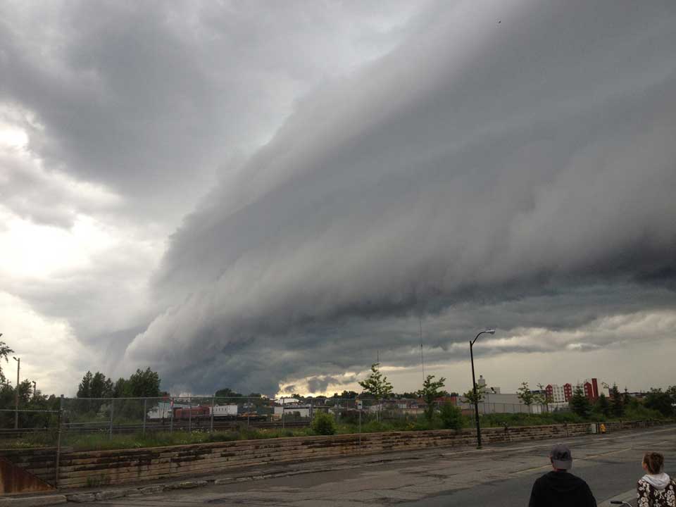 This was the view as a storm rolled through the Sudbury area on Sunday afternoon. Environment Canada had issued a tornado warning with this storm. (Bill Longo).