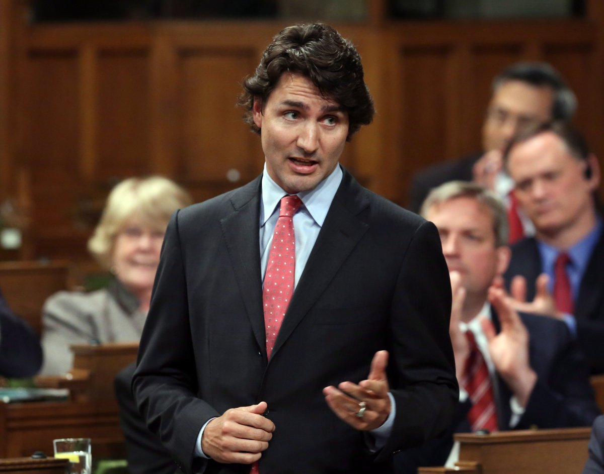 Liberal Leader Justin Trudeau stands in the House of Commons during Question Period on Parliament Hill, in Ottawa, Monday June 17, 2013. 