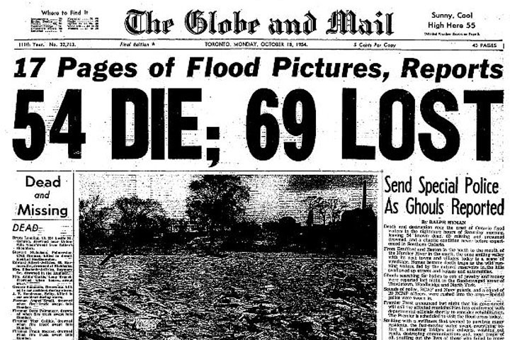 Hurricane Hazel killed 81 people in southern Ontario in October, 1954. It still ranks as Canada's most lethal natural disaster.