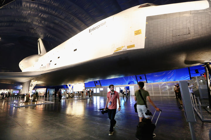 The Space Shuttle Enterprise at the Intrepid Sea, Air and Space Museum's new Space Shuttle Pavilion in July 2012.