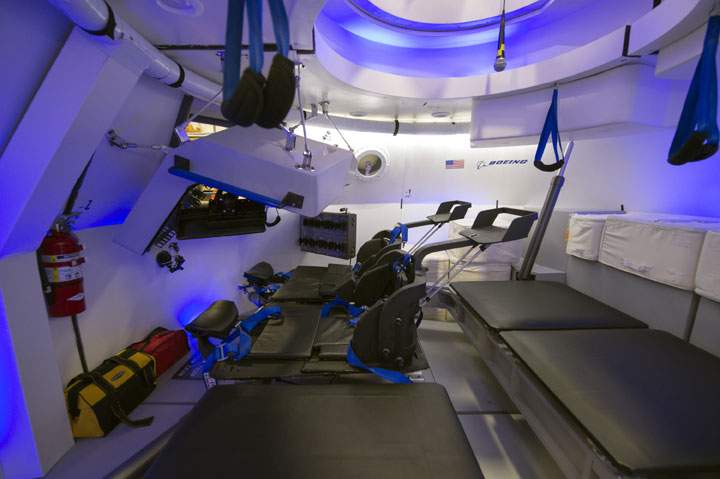 The interior of the Boeing Company's CST-100 spacecraft.