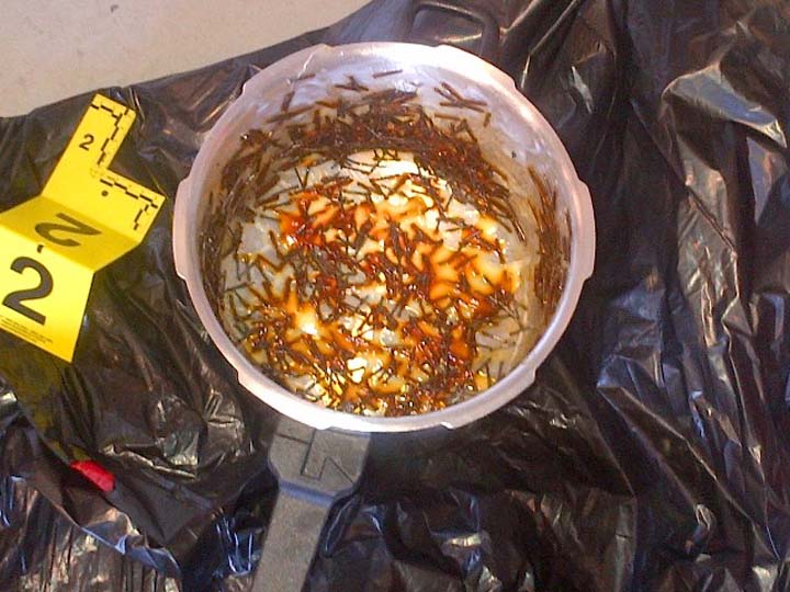 One of the pressure cooker-type bombs seized by RCMP.