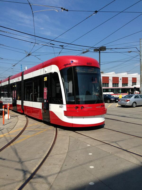 Photo of the new TTC streetcar on July 23, 2013.