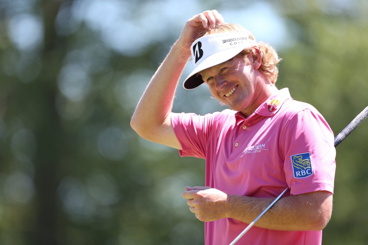 Brandt Snedeker is all smiles on the last hole of the first round at the Canadian Open  at Glen Abbey in Oakville,  July 25, 2013.