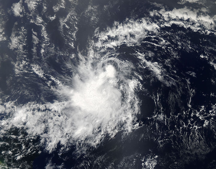 Tropical Storm Chantal, seen off the coast of Brazil on July 7.