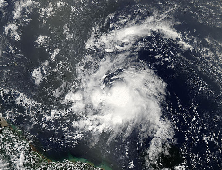 NASA's Aqua satellite captured Tropical Storm Chantal on July 8.