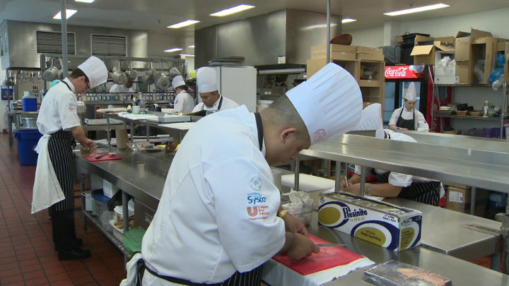 Culinary Team Canada prepares for a cold show in Halifax.