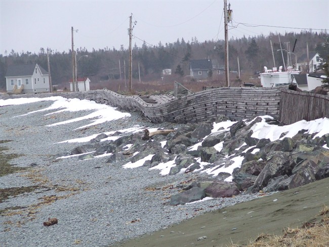 A seawall in Gabarus, N.S., is shown in this undated handout photo.