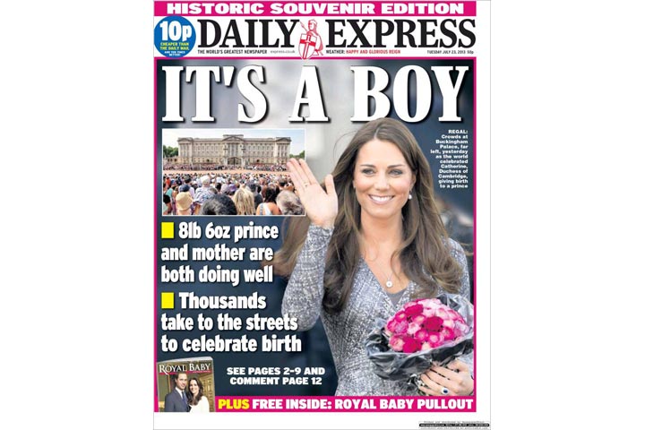 Gallery: British newspaper front pages morning after a prince is born - image